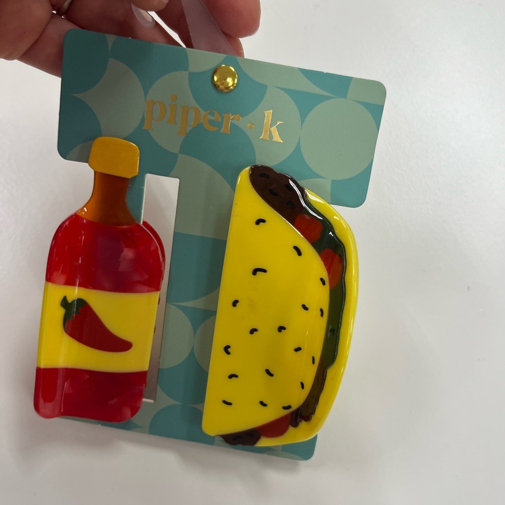 NWT 🌮🌶️ Piper K Hot Sauce and Taco Hair Clips - Picture 9 of 16